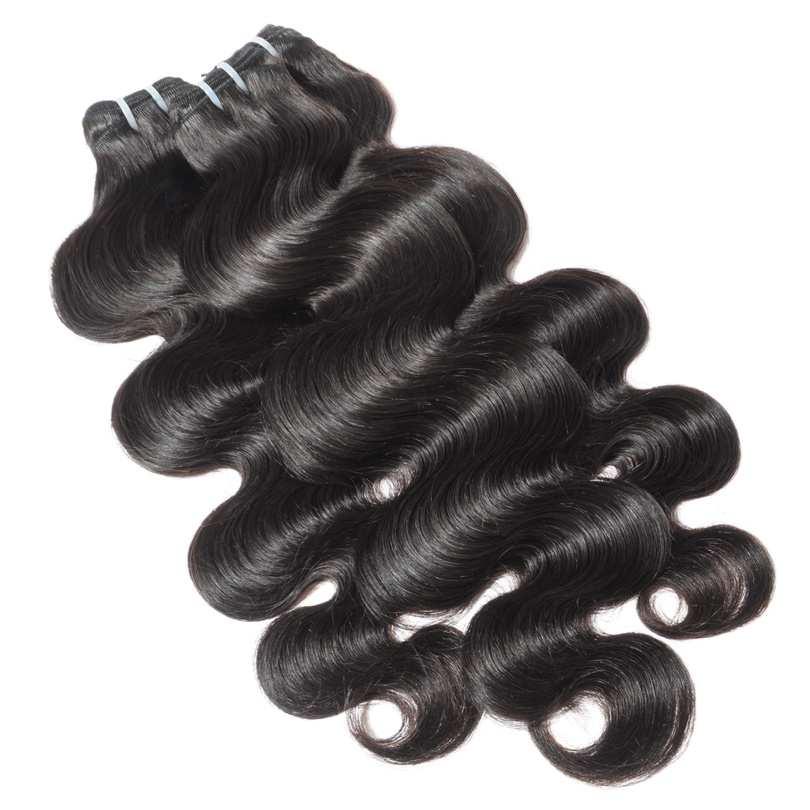 body wavy black human hair weaves extensions bundles